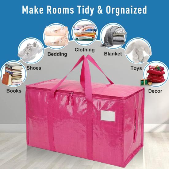 Сумки для переезда с ручками для переноски Сверхпрочные Водонепроницаемые Хозяйственные сумки Большой вместимости Складные сумки для хранения для общежития, путешествий, кемпинга