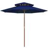 VidaXL Two-Tier Parasol with Wooden Pole, Patio Sunshade, Sun Shelter, Beach Parasol Garden Terrace 313767