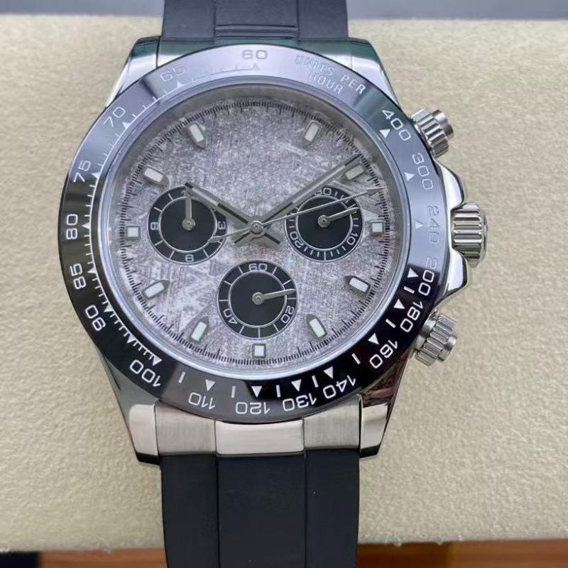 Мужские автоматические механические часы Rolex Daytona 40 мм, многофункциональные, с инкрустацией бриллиантами.