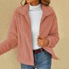 Faux Sherpa Jacket Women's Winter Coat Ladies Warm Long Sleeve Cardigan Lapel Zip Up Coat Outwear
