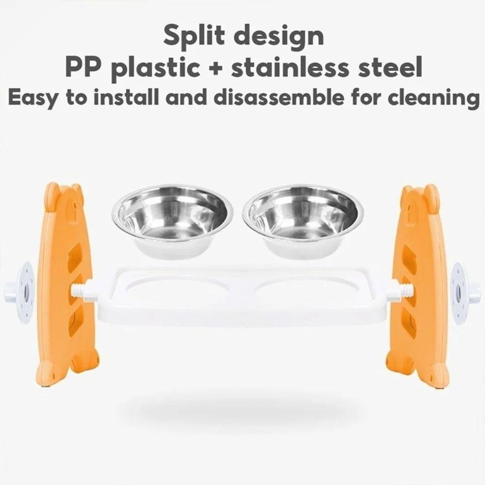 Двойные миски Миска для питомца на высокой ножке Наклон 15° Контейнер для воды для питомца Бытовой