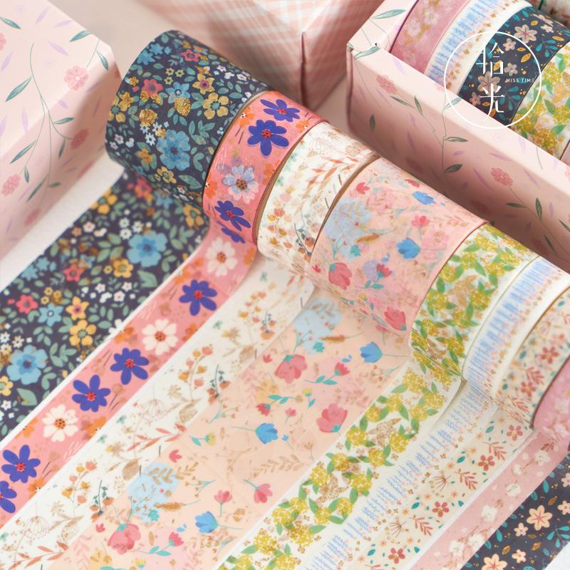 10 рулонов/набор золотой винтажной ленты для скрапбукинга 3 м кавайная клейкая лента винтажная цветочная декоративная клейкая наклейка дневник для скрапбукинга