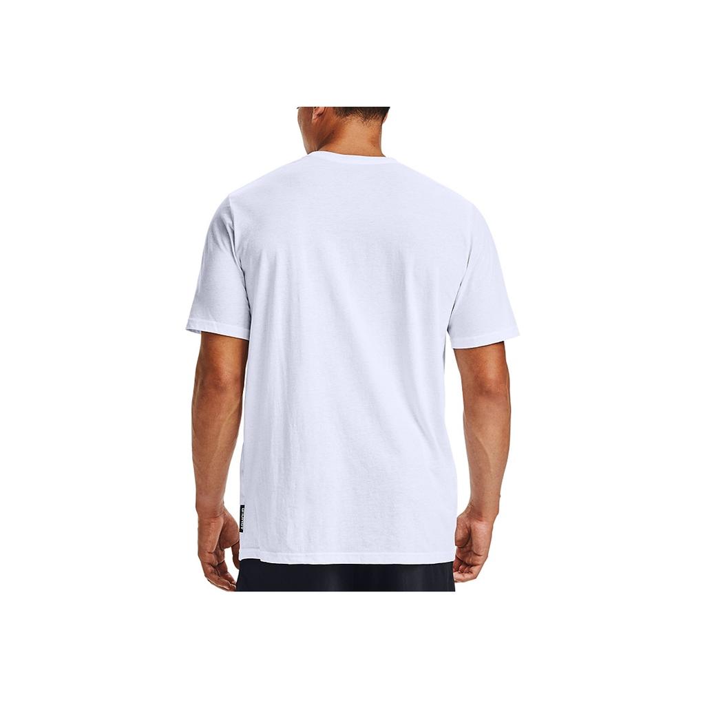 Under Armour Eddy Basketball Crew Neck Regular Fit Sports T-Shirt Men Tops White 1357000-100