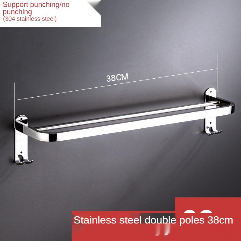 Вешалка для полотенец из нержавеющей стали 304, настенная вешалка для полотенец, одинарный стержень, двойной стержень с крючком, аксессуары для ванной комнаты ZM227