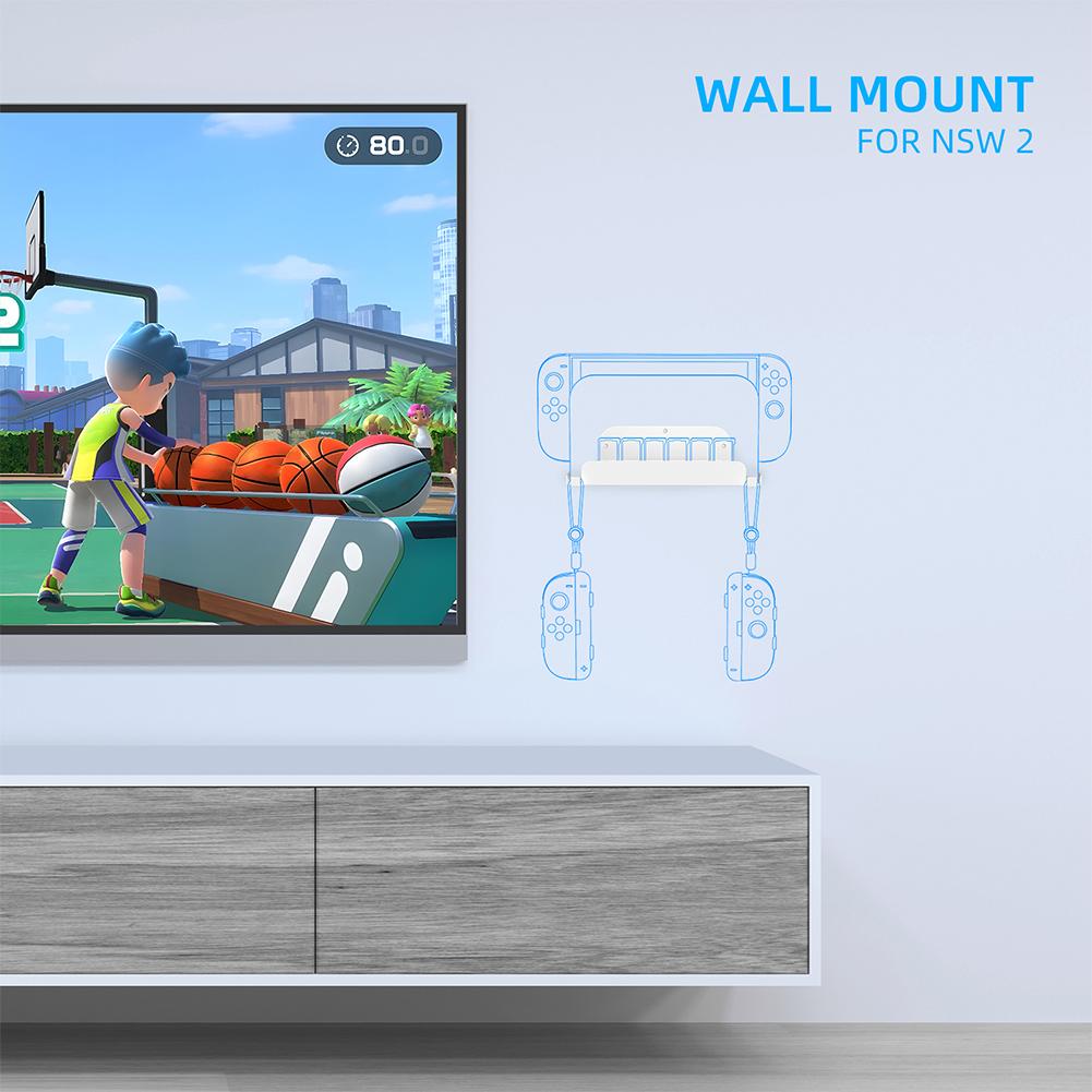 Настенное крепление для игровой консоли Подставка для хоста для Nintendo для Switch 2/Switch/Switch OLED Стойка для хранения хоста Металлическое настенное крепление Настенная подставка