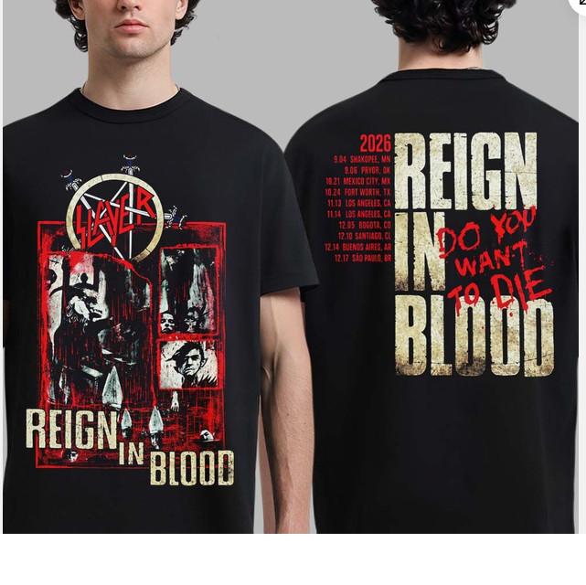 Slayer Reign in Blood 40th Anniversary Tour 2026 Merch Inspired T-Shirt