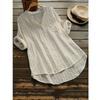 Summer Striped Shirt Women Vintage Stand Collar Blouse
