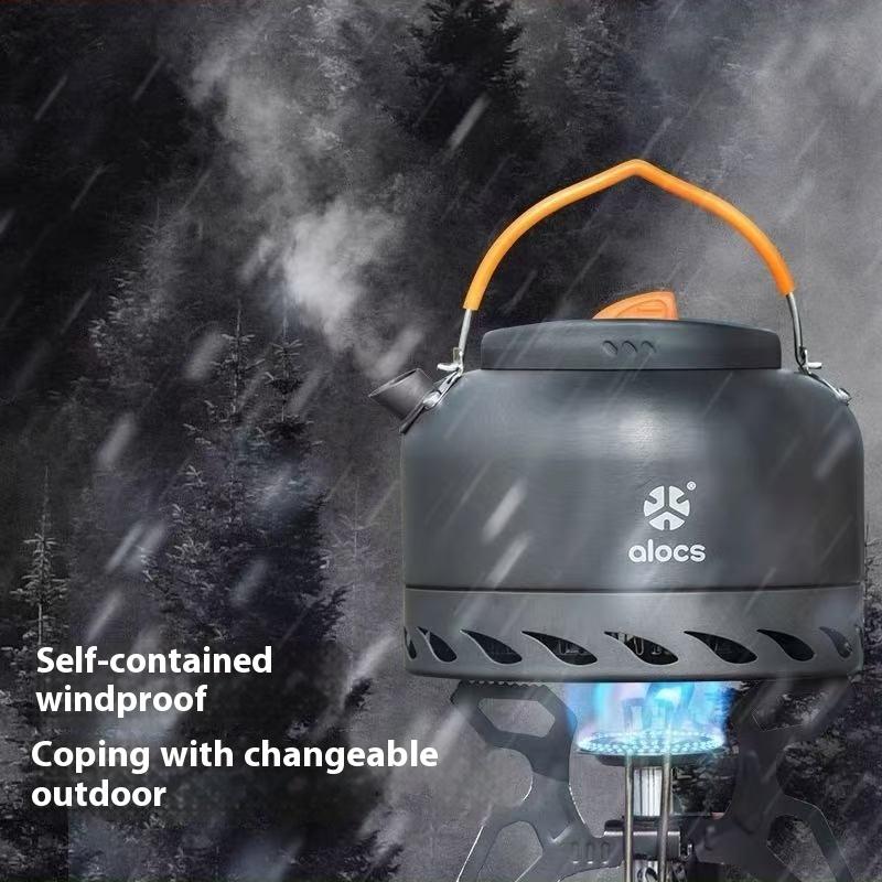 ALOCS Походная бутылка для воды 1,4 л - Технология теплового кольца, Ветрозащитная, Алюминиевая бутылка для воды 253 г для пеших походов/альпинизма