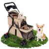 with 2 Carriages Double Pet Stroller Cup Holder Dog Stroller  Multi-Pet Families