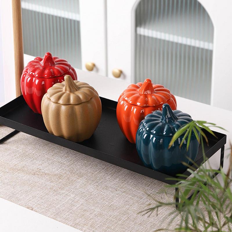 Банка для конфет из тыквы, герметичная керамическая банка 300 мл, кухонная банка для хранения, керамическая банка для чая, кофе, специй, орехов, конфет