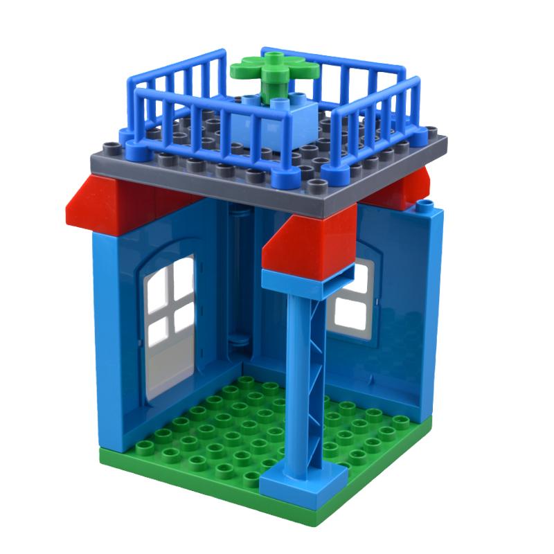 Большие Строительные Блоки Дом Аксессуары Части Крыша Окно Стена Строительство Собирать Кирпичи Образовательные Игрушки Для Детей Подарок