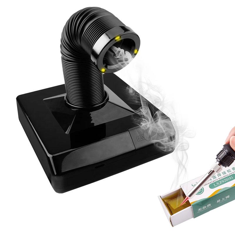 60W Soldering Iron Fume Extractor with LED Light ESD Carbon Filter Sponge Smoking Instrument for Electronic Component Repair