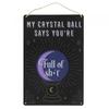 My Crystal Ball Says... Metal Door Sign