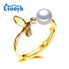 Модное регулируемое кольцо с пресноводным жемчугом для женщин, золотого цвета, кольцо с птицей, ювелирные изделия