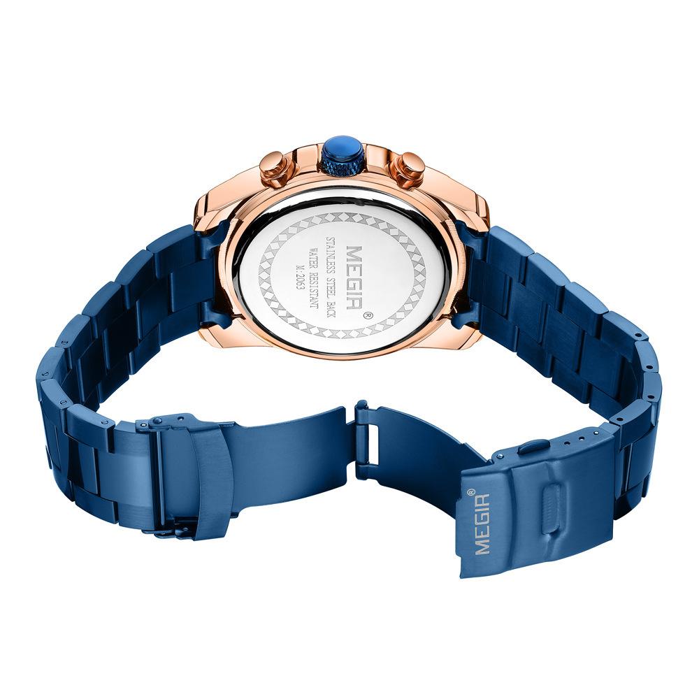 Men'S Watch Business Sports Multifunctional Chronograph Steel Belt Quartz Watch 2063