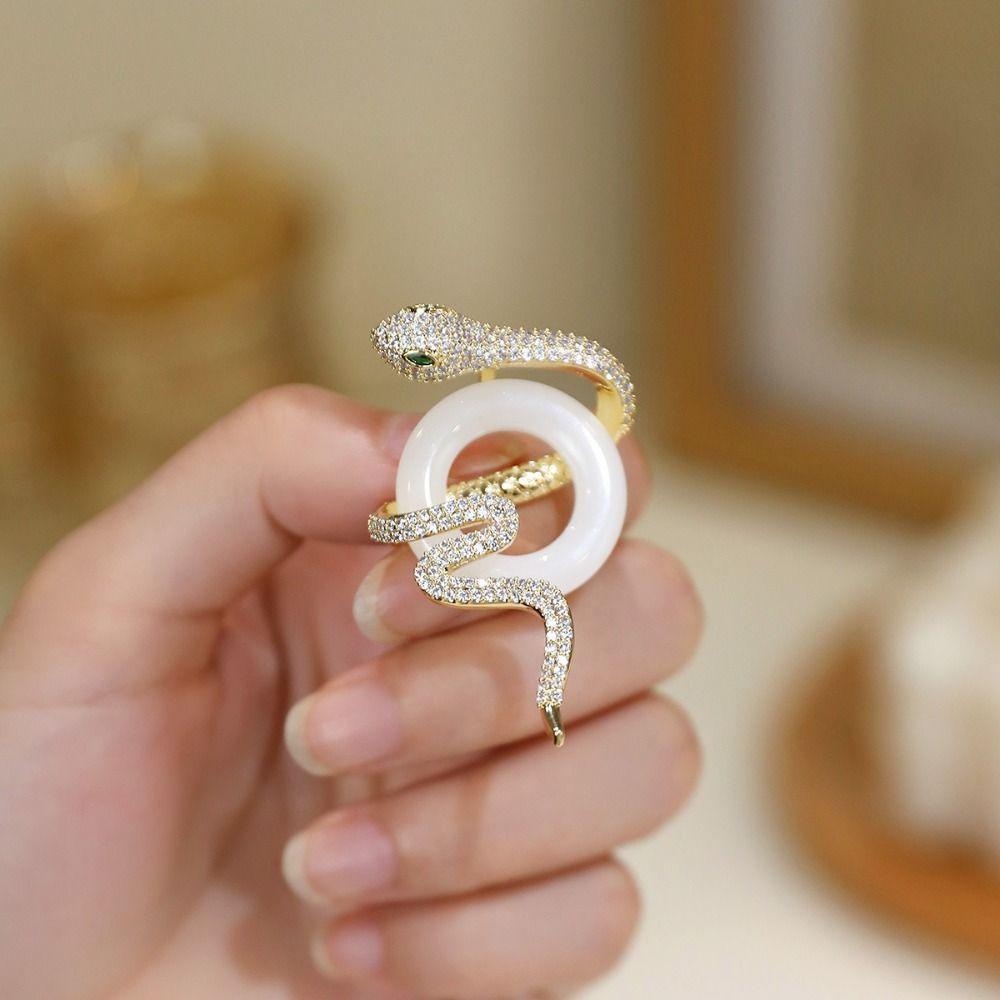 Minimalist Rhinestone Collar Pins Animal Snake Lapel Pin Temperament Zodiac Snake Brooch Party