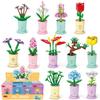 Children'S Educational Small Particles Mosaic Building Block Flower Simulation Jasmine Hydrangea Rose Compatible With A High Building Block Model Toy