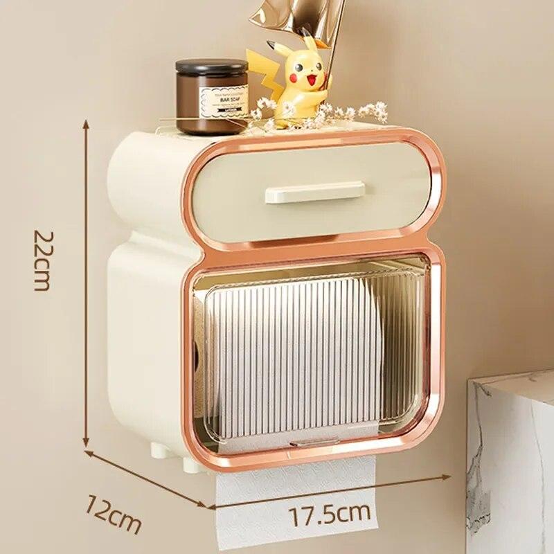 Коробка для салфеток, полка для хранения туалетной бумаги, водонепроницаемая настенная подвеска для рулонной бумаги, неперфорированная полка для салфеток для хранения туалетной бумаги