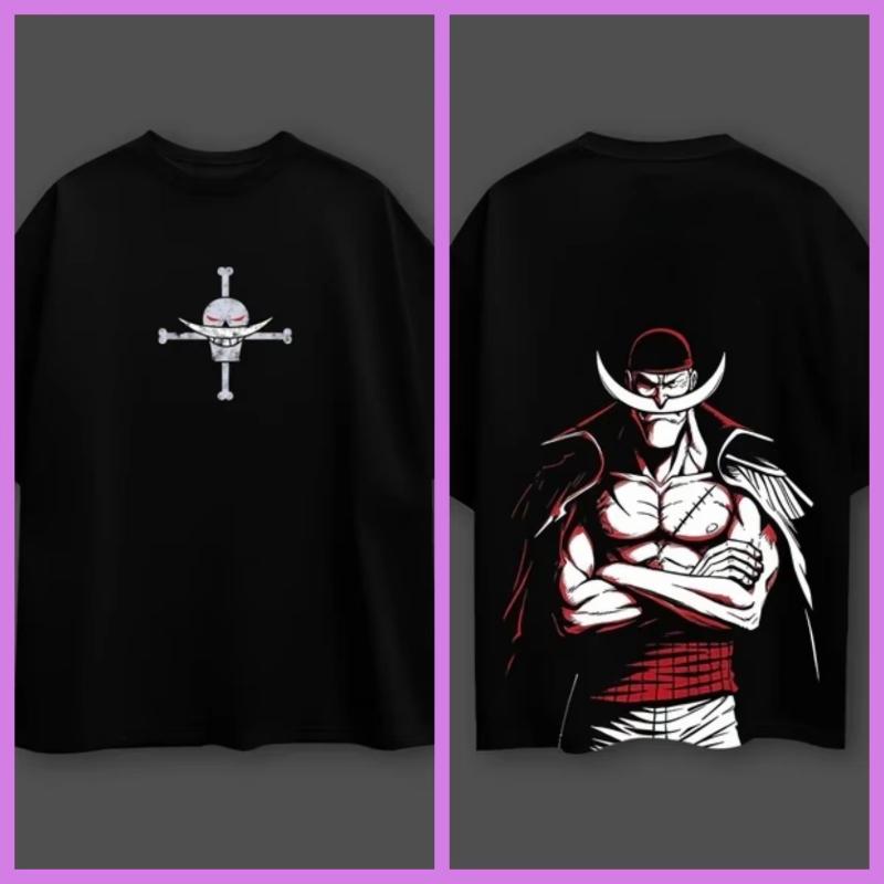 One Piece Anime WhiteBeard Oversized Black Tshirt Men and Women Breathable High Quality Y2K Short Sleeve Summer Tshirt