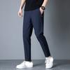 Мужские повседневные брюки с эластичной резинкой на талии, классические корейские брюки синего, черного и серого цвета, мужские фирменные брюки больших размеров