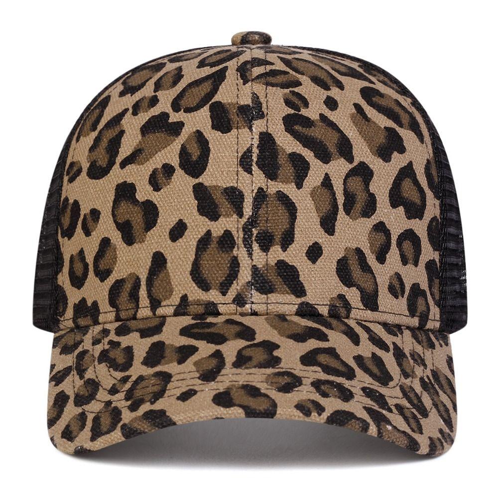 Unisex Vintage Leopard Print Baseball Caps Adjustable Sun Visor Baseball Hats With Breathable Mesh Sports Cap Outdoor Activities