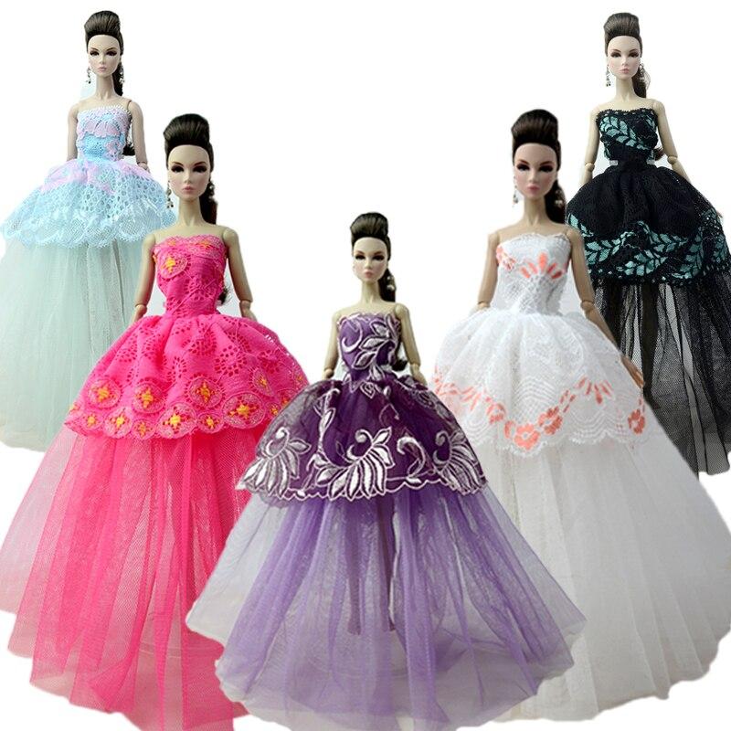 5 шт./лот модная кукольная одежда для куклы Барби наряды вечерние платья вечернее платье для куклы Барби платье 1/6 куклы аксессуары игрушка