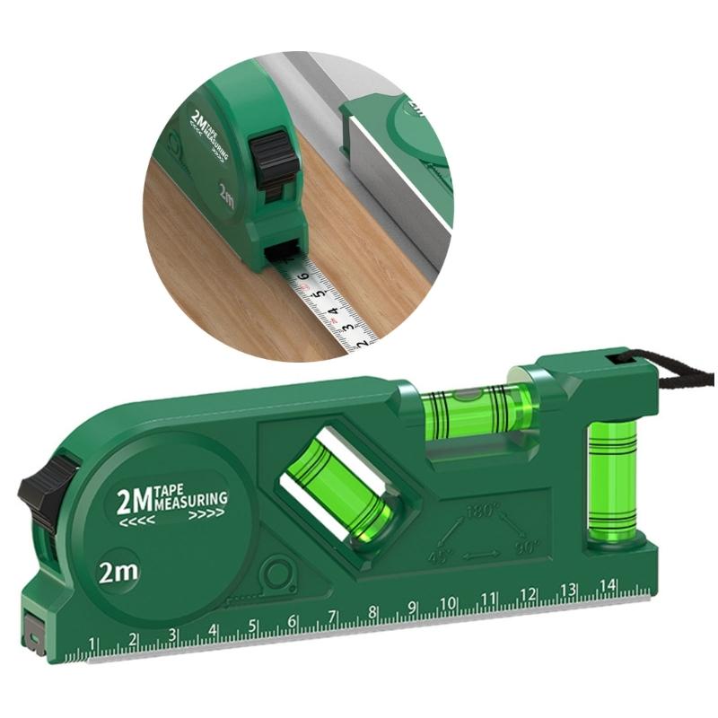 Магнитный транспортир Уровень для деревообработки с рулеткой Инструмент для измерения пузырьком Портативный уровень Линейка высокой точности