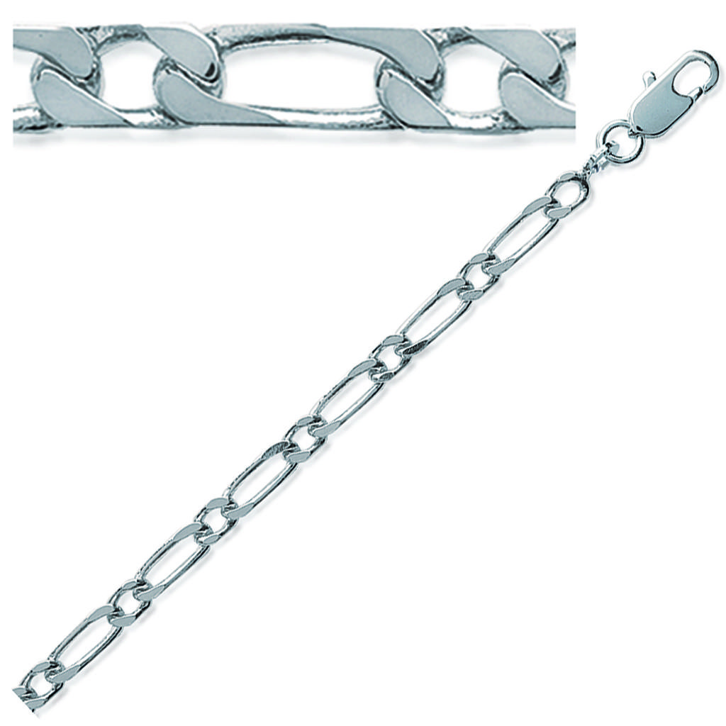 Les Trésors De Lily [C7496] - Silver 'Figaro' Silver Chain - 50 Cm 3. 3 Mm