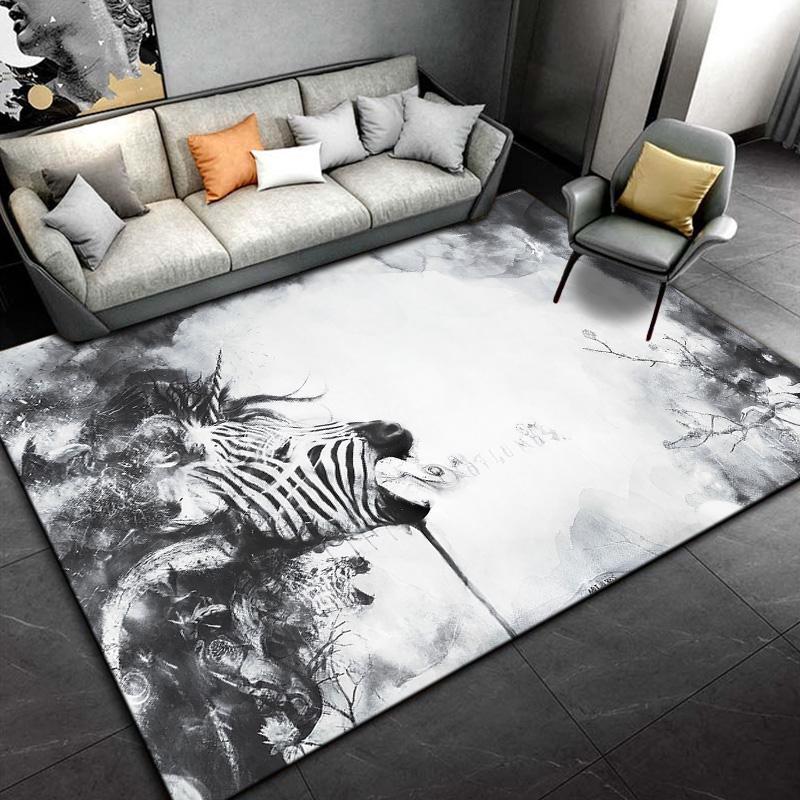 Ковер шкура зебры, большой, ковер для гостиной, спальни, кухни, придверный коврик, украшение, ковры для декора спальни, крутой
