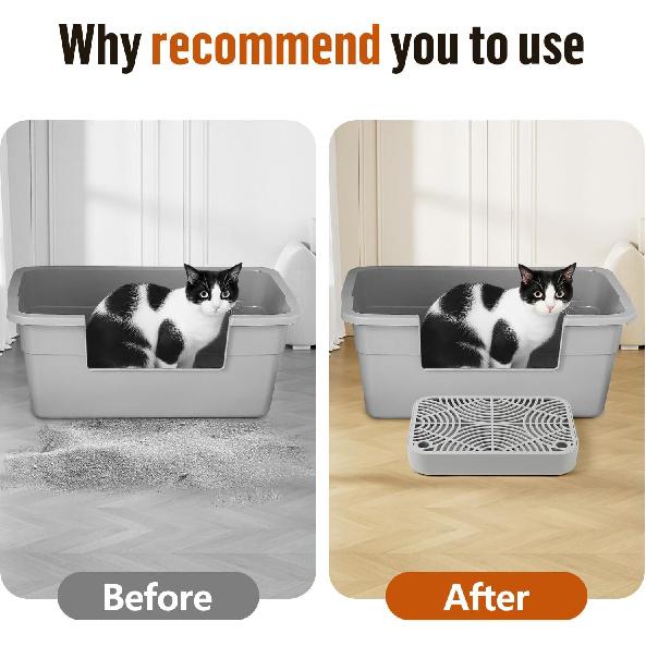 Cat Litter Box Ramp, Litter Box Step Mat with Filter Function Cat Stair for Litter Box, Easy to Clean, 11.8''x 8.2''x 2'' Cats Pedal Step Stool Ideal