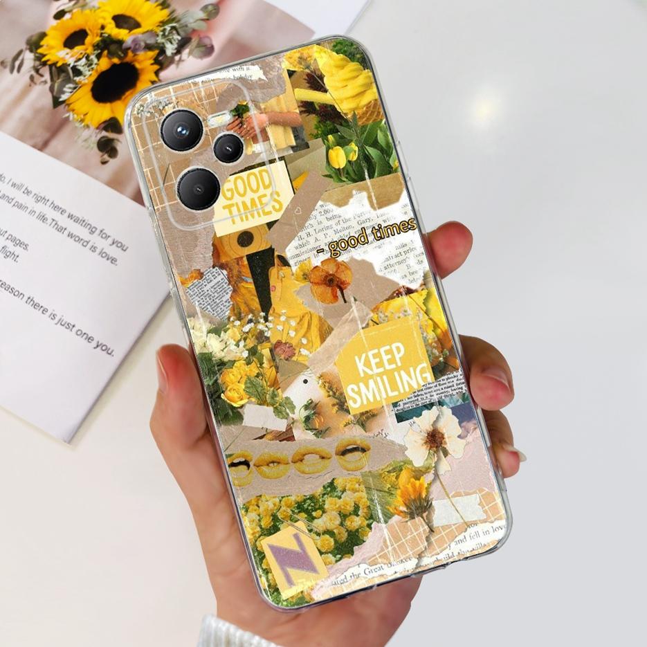 Чехол для Realme C35 RMX3511 Стильный окрашенный чехол Прозрачный силиконовый Мягкий тонкий чехол для телефона Для Realme C35 C 35 RealmeC35 Fundas Shell
