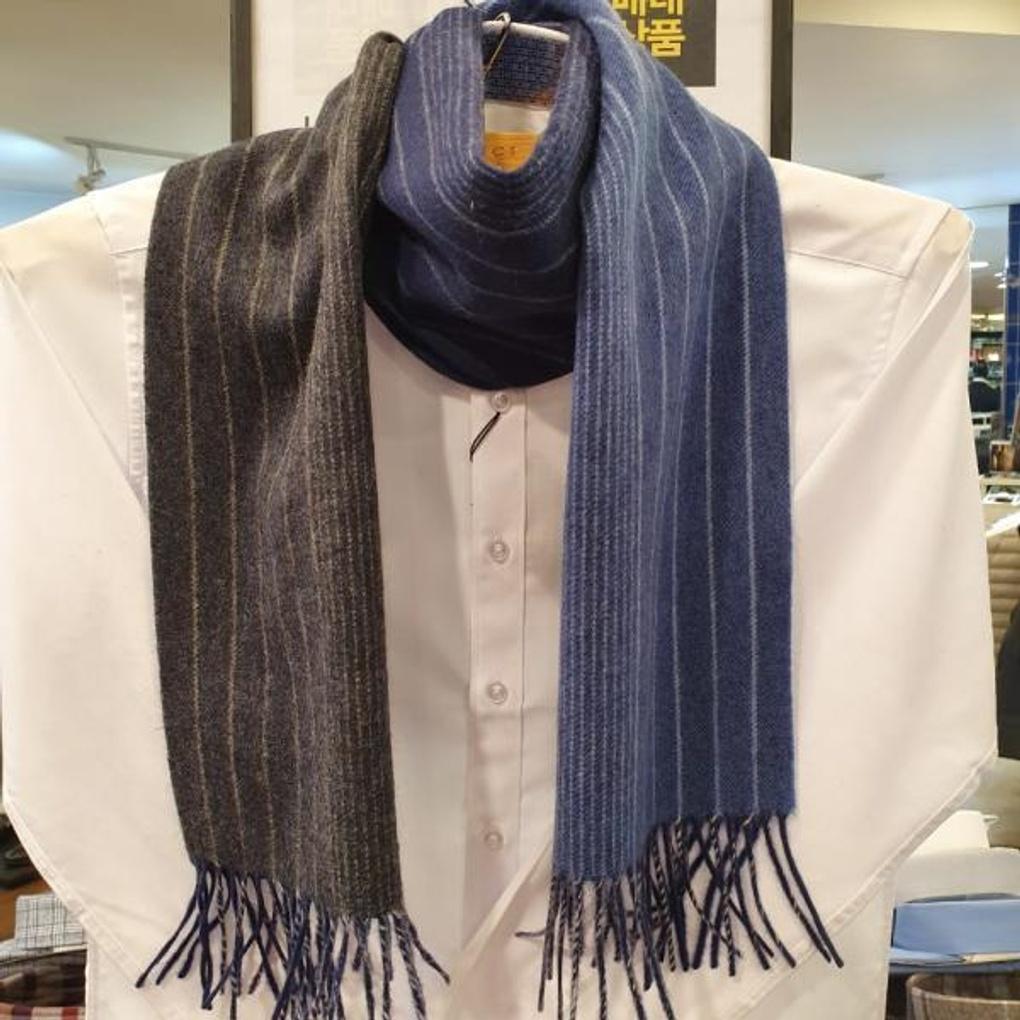 Men's Winter Warm and Soft Premium Material 100% Wool Striped Muffler VM1I 3BR 103 N0