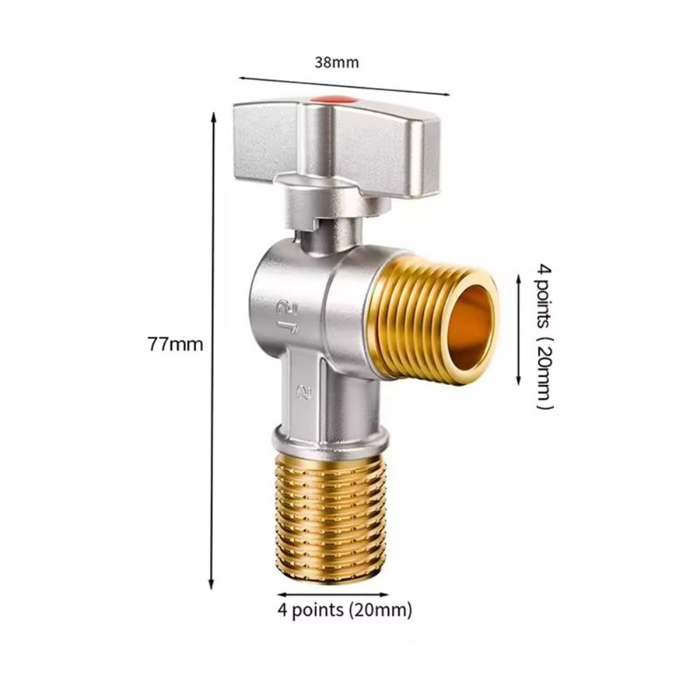 Brass Large Flow Water Stop Valves For Gas Water Heater Toilet Faucet