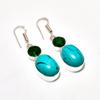 Серьги Santa Rosa с бирюзой и диопсидом 925, посеребренные, 1,70 дюйма