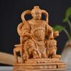 Wood Carving Marshal Nezha, Third Prince Figurine Chinese Mythological Figures Home Room Office Wealth Luck Feng Shui Decor