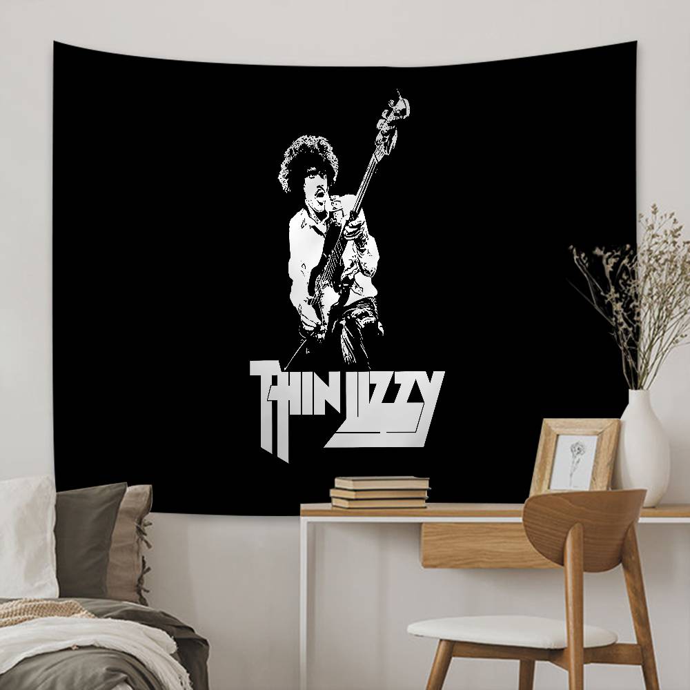 Тканевое панно Rock Band Thin Lizzy Аниме Цветочный ковер в стиле хиппи Декор для общежития Дешевый настенный декор в стиле хиппи