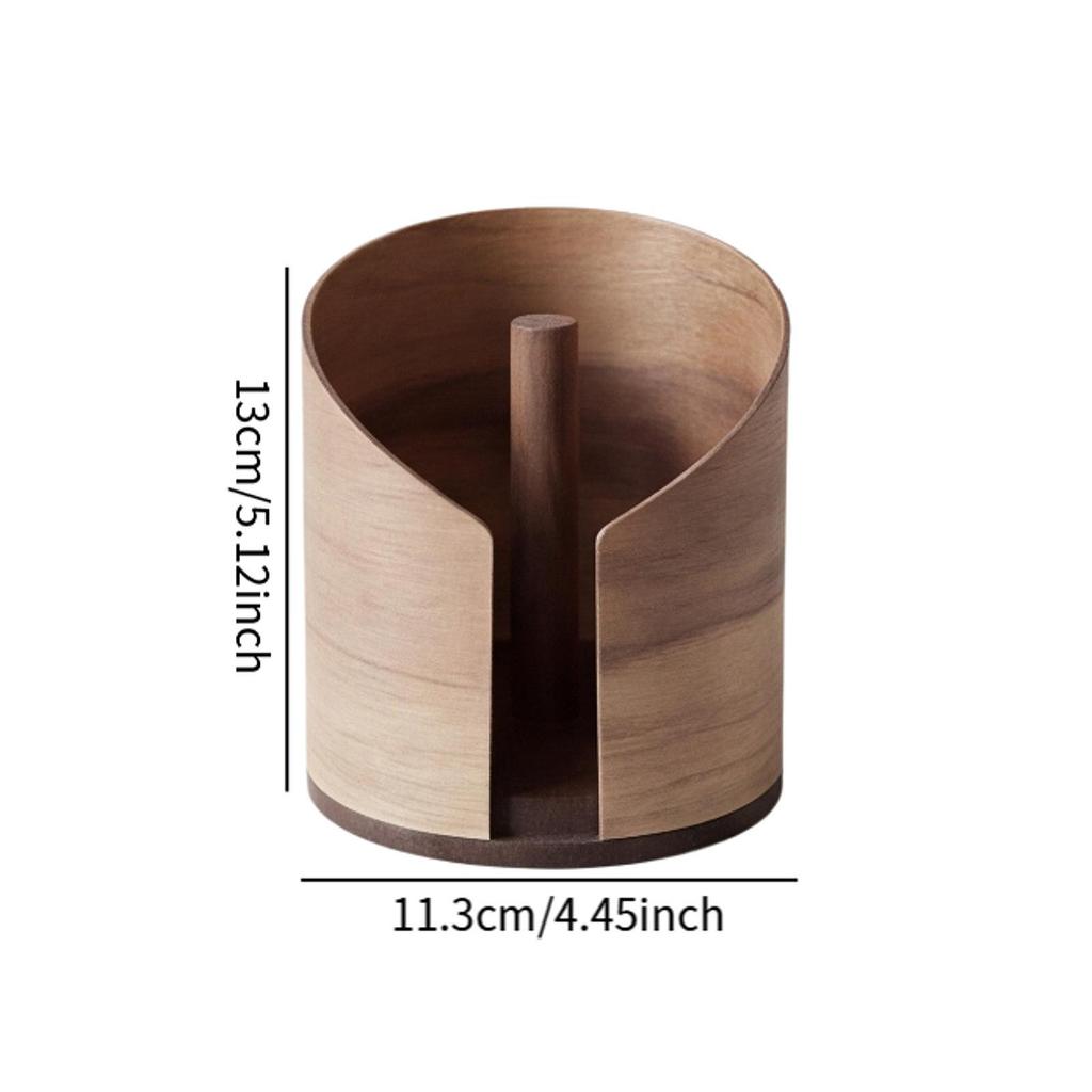 Wooden Paper Towel Holder Standing Roll Decorative Stand for