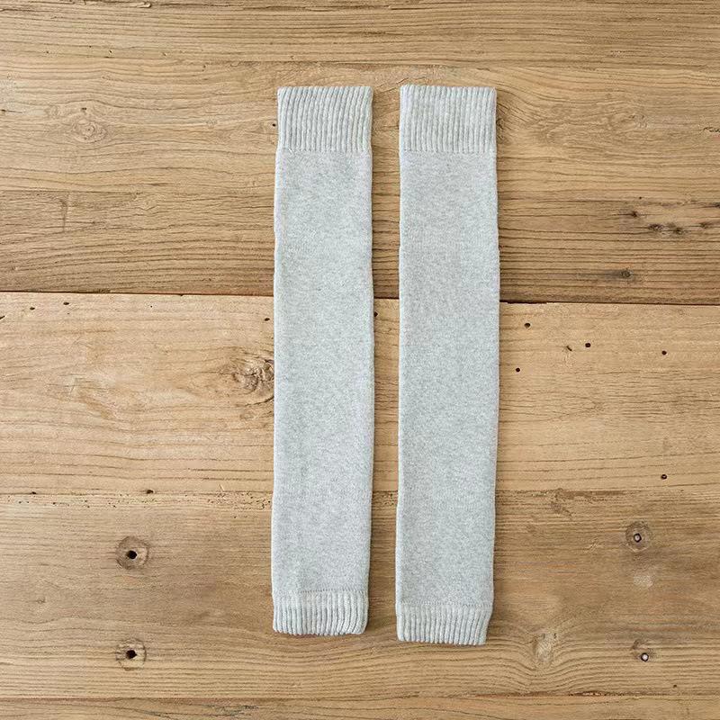 Зимние однотонные утепленные наколенники выше колена, теплые флисовые длинные носки