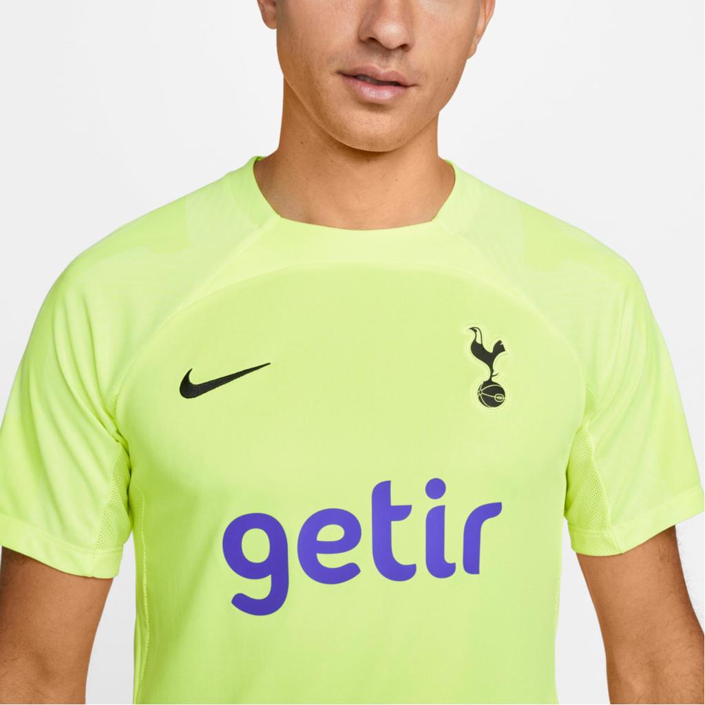 Nike 22-23 Strike Tottenham Hotspur Футбольная тренировочная серия Футболка с круглым вырезом, цифровым принтом и коротким рукавом, унисекс, топы, зеленый DJ8590-702