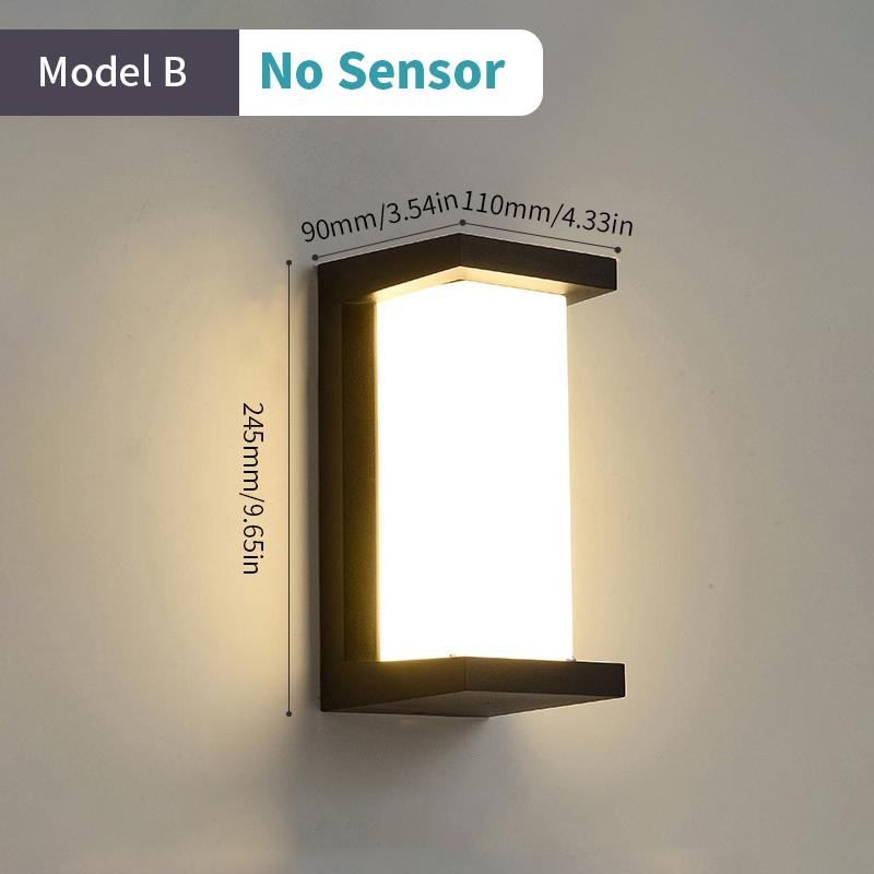 Светодиодный светильник с датчиком движения Современное уличное освещение AC85-265V Настенный светильник Садовые огни Фоновое освещение Уличная кухня Лестница L