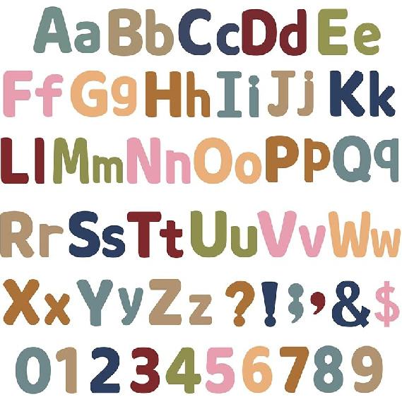 5 Inch Bulletin Board Letters Alphabet Numbers Combo Set Boho Punctuation Letter Cutouts for Bulletin Board Classroom Wall Display Home Decor