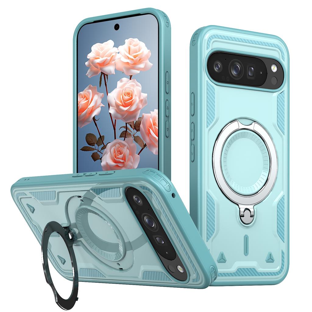 Противоударный бампер для Google Pixel 9 Pro XL 9A с магнитным кольцом-подставкой, чехол для телефона Google Pixel 10 Pro XL, двухслойная крышка