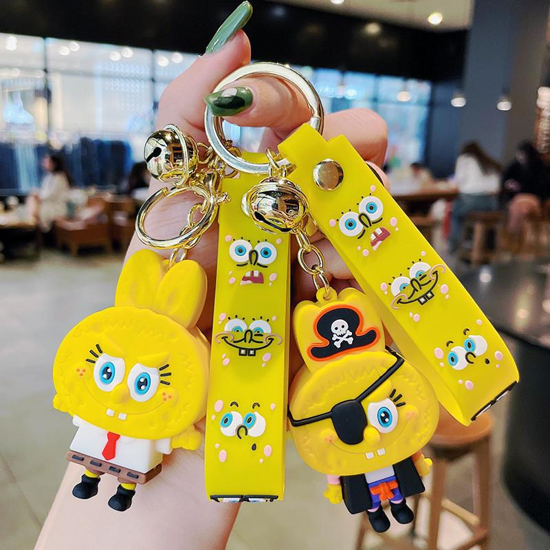 Adorable Cartoon Pirate Spongebob Keychain Couple Edition Ideal Gift For All Occasions
