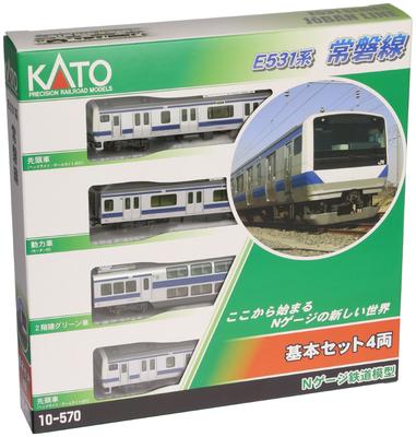 Базовый набор железнодорожных моделей поездов Joban Line серии E531 N Gauge, 4 вагона, 10-570