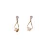 New Korean silver needle micro-inlaid zircon stud earrings for women, temperament geometric water drop earrings, small earrings.