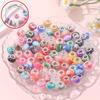 7/14/21 шт. европейских бусин-разделителей с крупными порами из смолы, случайный подбор цветов, серия очаровательных светлых бусин, принадлежности для изготовления ювелирных изделий из ожерелий и браслетов
