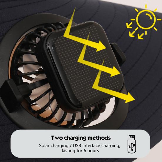 Шляпа для активного отдыха с двойным источником питания, широкополая шляпа от солнца со встроенным солнечным вентилятором, шляпа для рыбалки, походов, садоводства