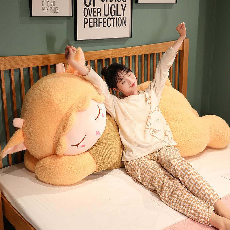 Кукла Папа Овечка спит с подушкой в виде овцы Милая кукла-овечка Мягкие игрушки Подарок для мальчиков и девочек