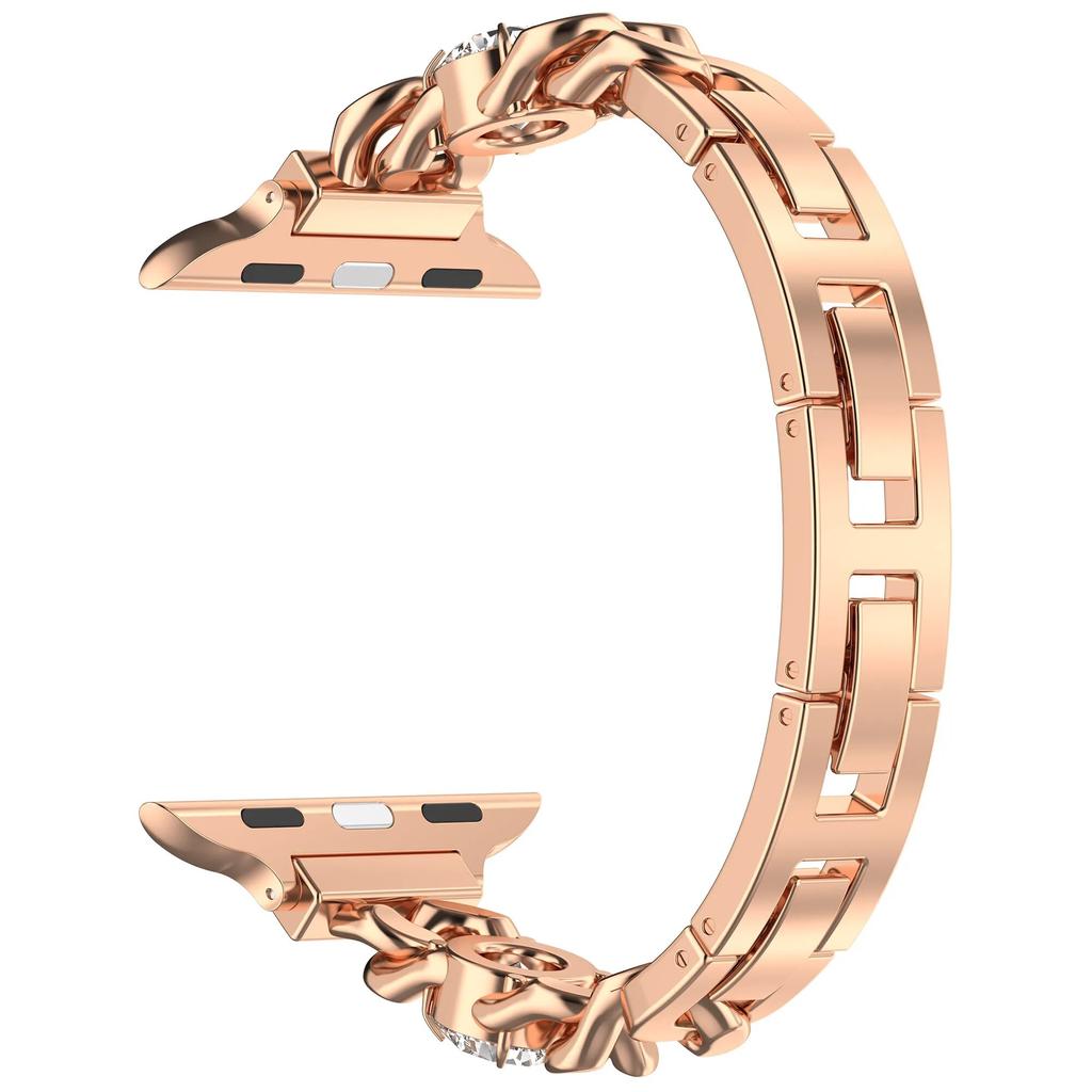 Ремешок из нержавеющей стали для Apple Watch Series Ultra 8 7 SE 6 5 4 3 Металлический браслет с бриллиантами для Iwatch 9 40 41 мм 42 44 мм 45 мм