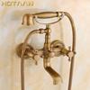 Bathroom Bath Tub Wall Mounted Hand Held Antique Brass Shower Head Kit Copper Chrome Shower Faucet Mixer Sets